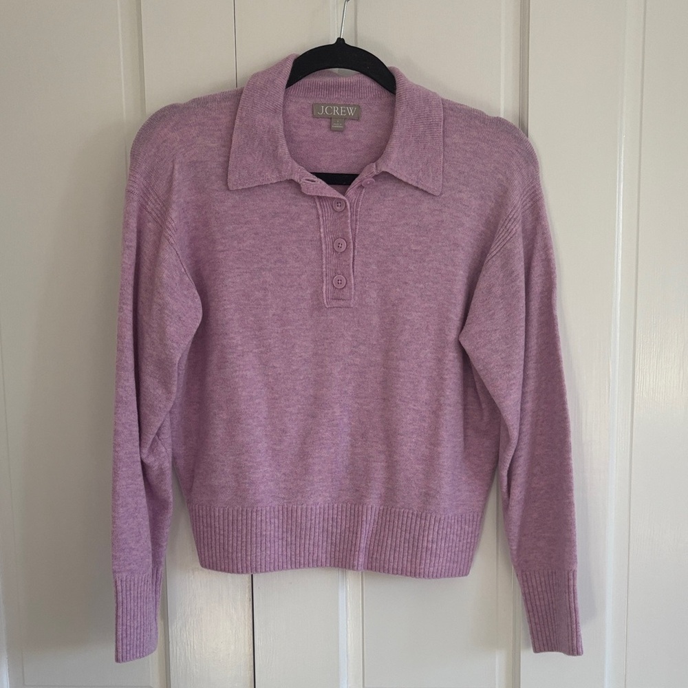 J. Crew Lavender Button-Up Sweater